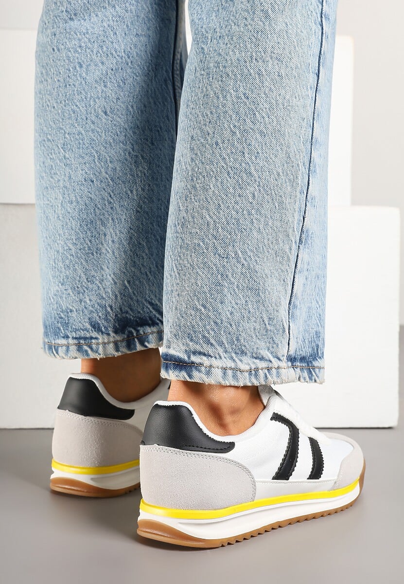 Białe Sneakersy Ozdobione Paskami Nairalina 3