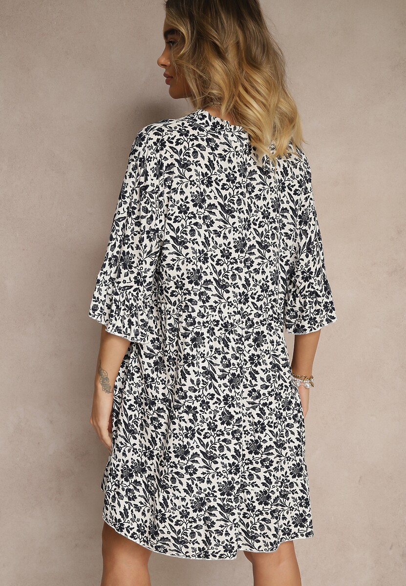 Rochie Jenelitia Albă cu bleumarin 3