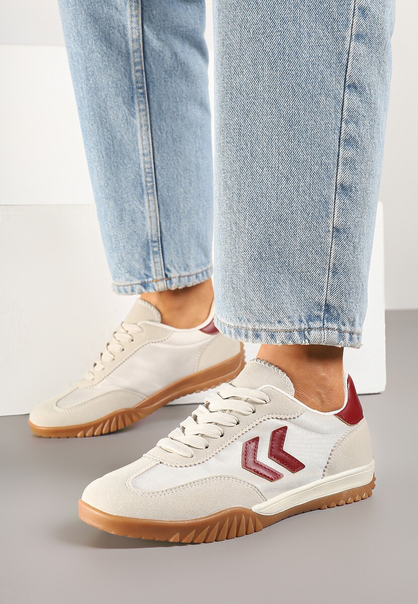 Sneakers Mepenna Bej cu roșu 2