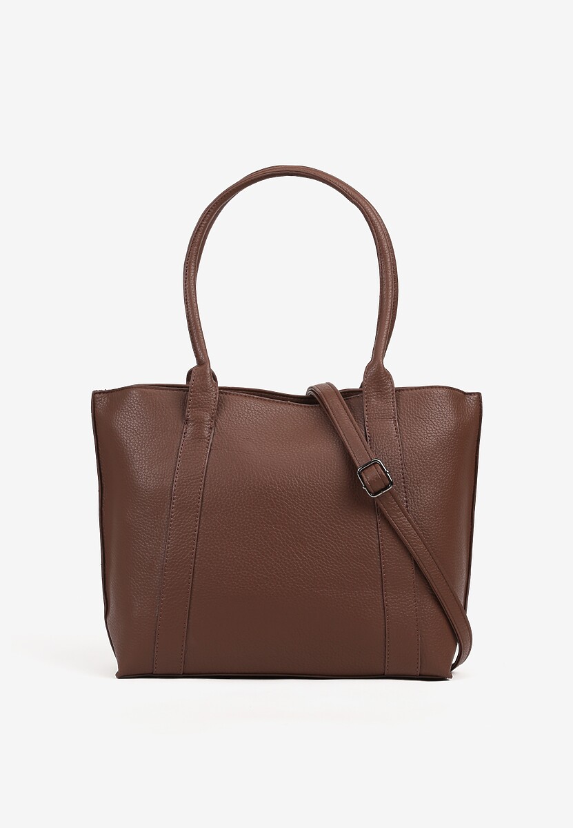 Ciemnobrązowa Duża Torebka Tote w Stylu Casual Firpio 1
