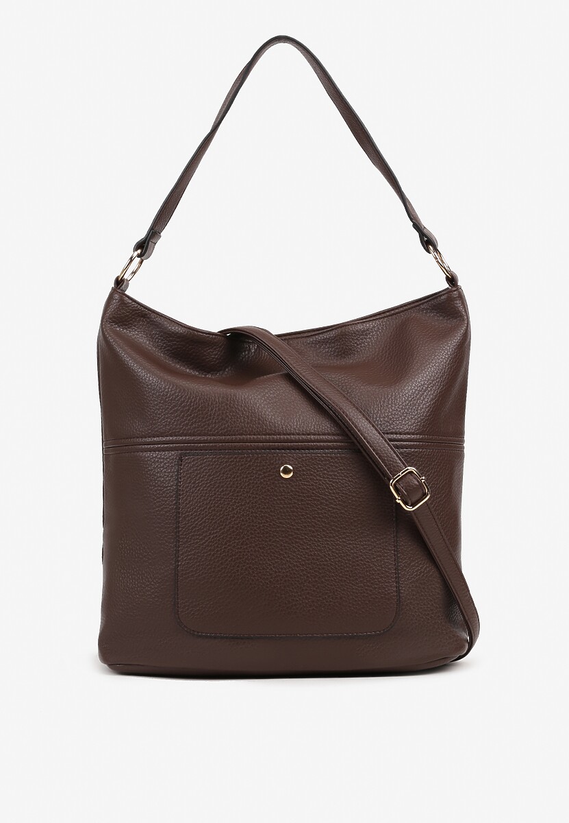 Ciemnobrązowa Torebka Typu Hobo z Dodatkowym Paskiem Crossbody Janallora 1
