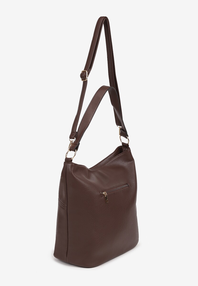Ciemnobrązowa Torebka Typu Hobo z Dodatkowym Paskiem Crossbody Janallora 2