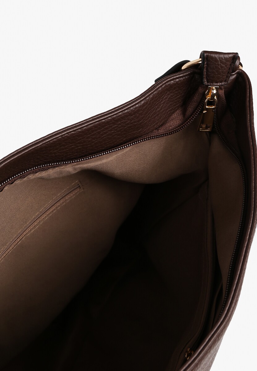 Ciemnobrązowa Torebka Typu Hobo z Dodatkowym Paskiem Crossbody Janallora 3