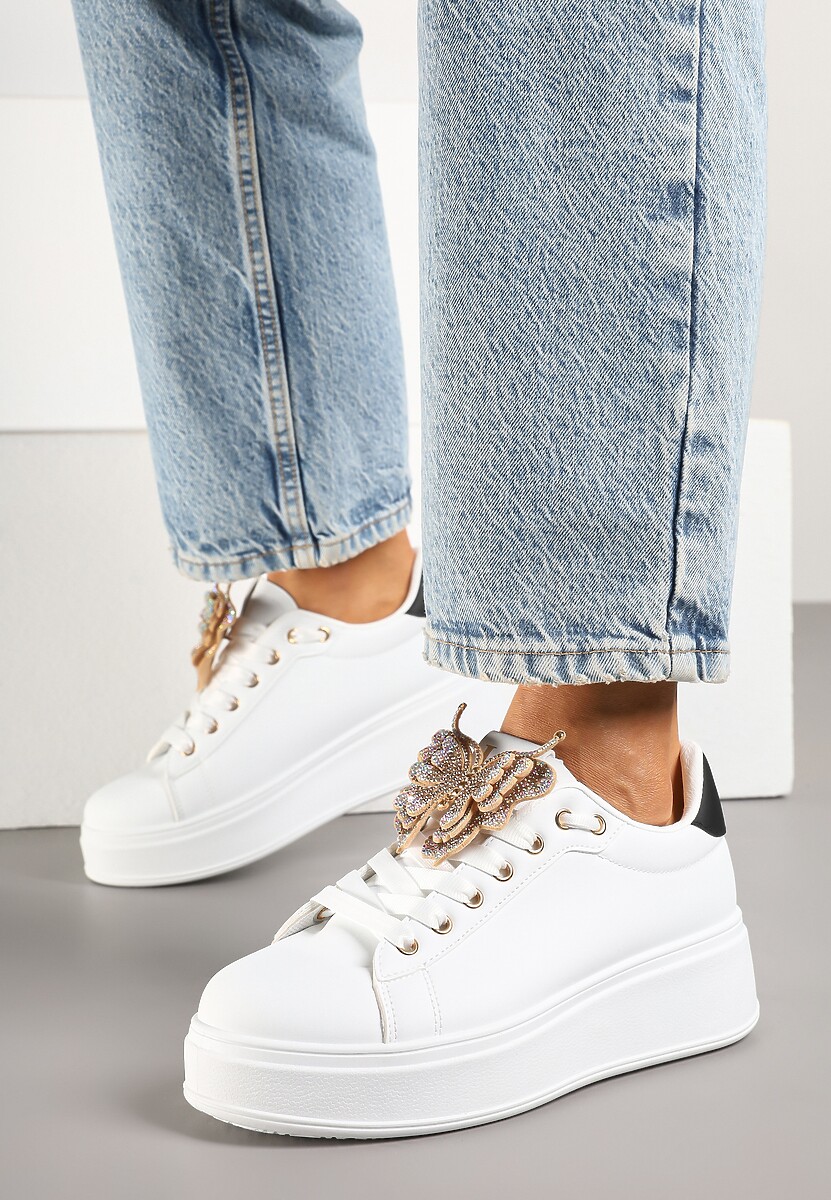 Sneakers Lenori Alb cu negru 1
