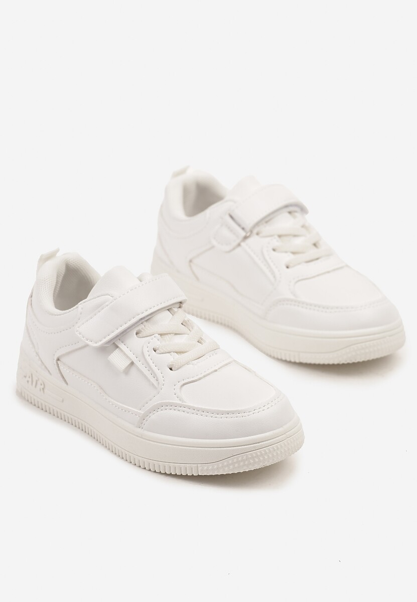 Białe Buty Sportowe Sneakersy z Tłoczoną Cholewką Evisalli 2