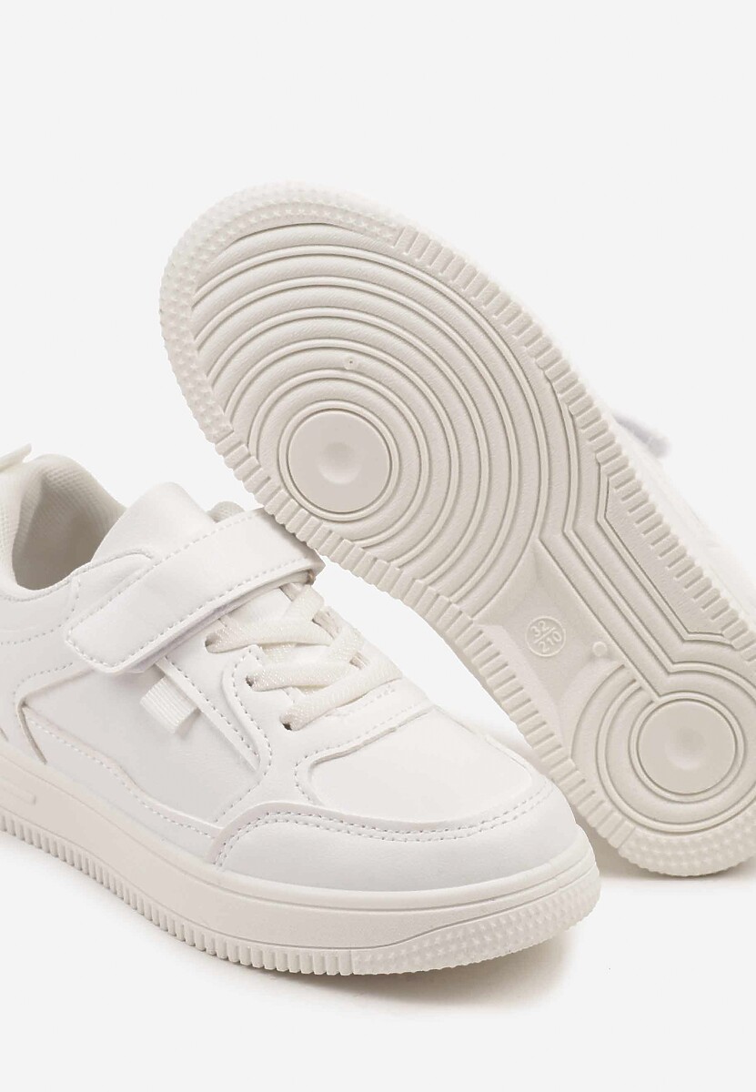 Białe Buty Sportowe Sneakersy z Tłoczoną Cholewką Evisalli 3