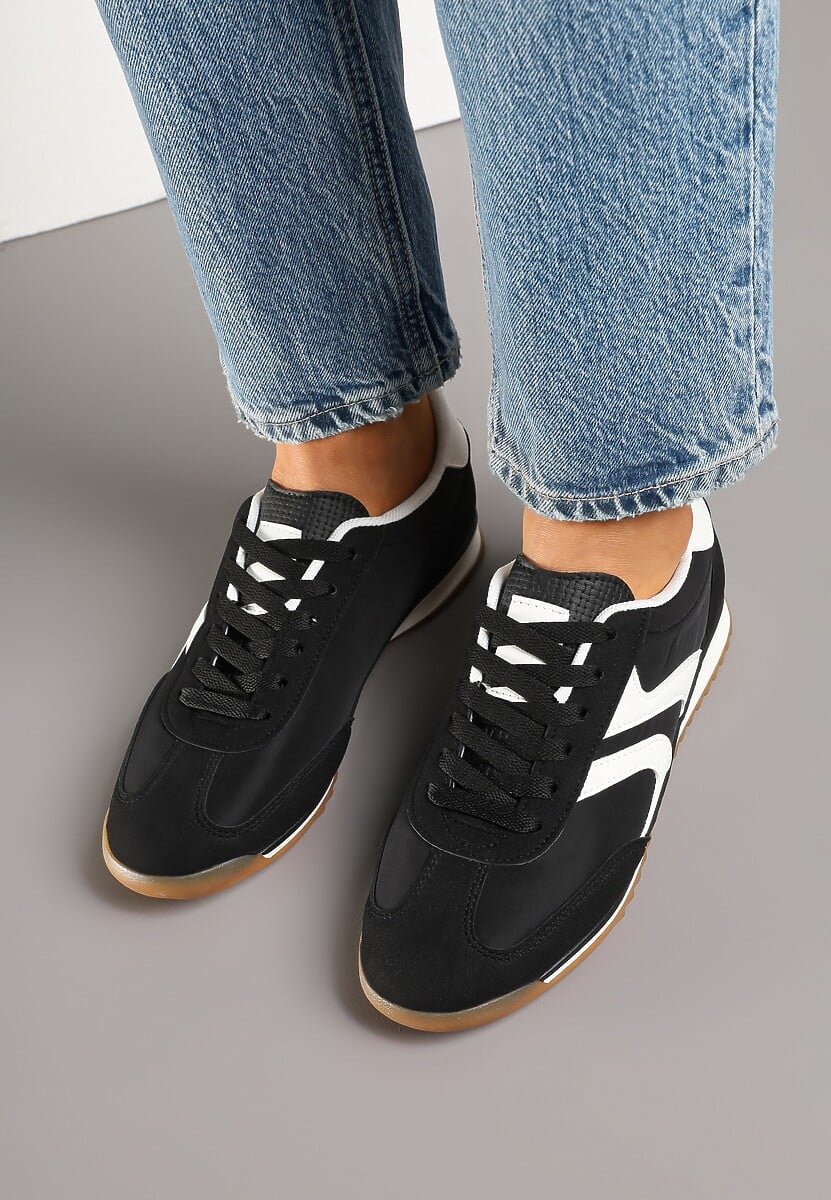 Czarne Sneakersy Tenisówki z Przeszyciami Julioria 3