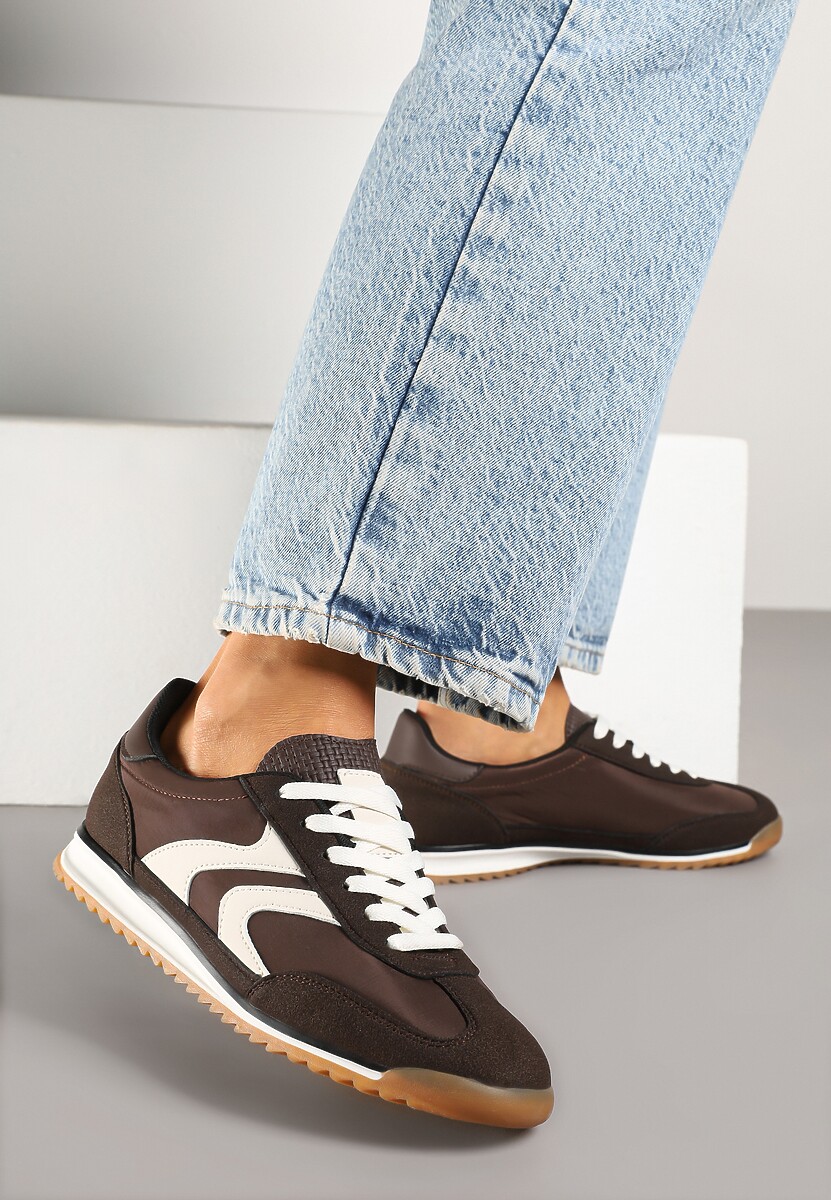 Ciemnobrązowe Sneakersy Tenisówki z Przeszyciami Julioria 2