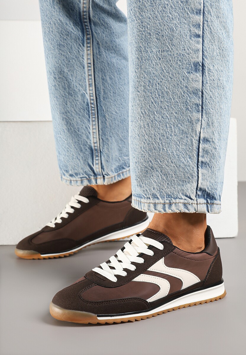 Ciemnobrązowe Sneakersy Tenisówki z Przeszyciami Julioria 3