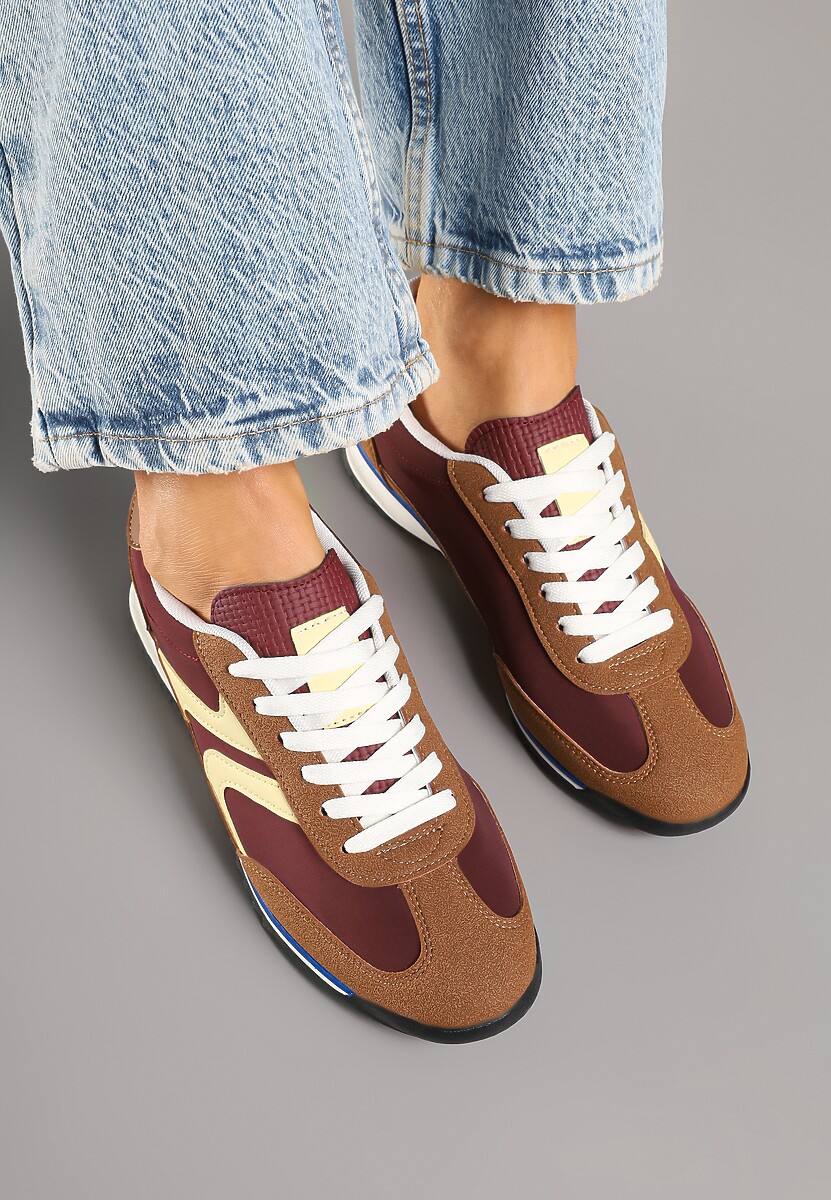 Jasnobrązowe Sneakersy Tenisówki z Przeszyciami Julioria 3