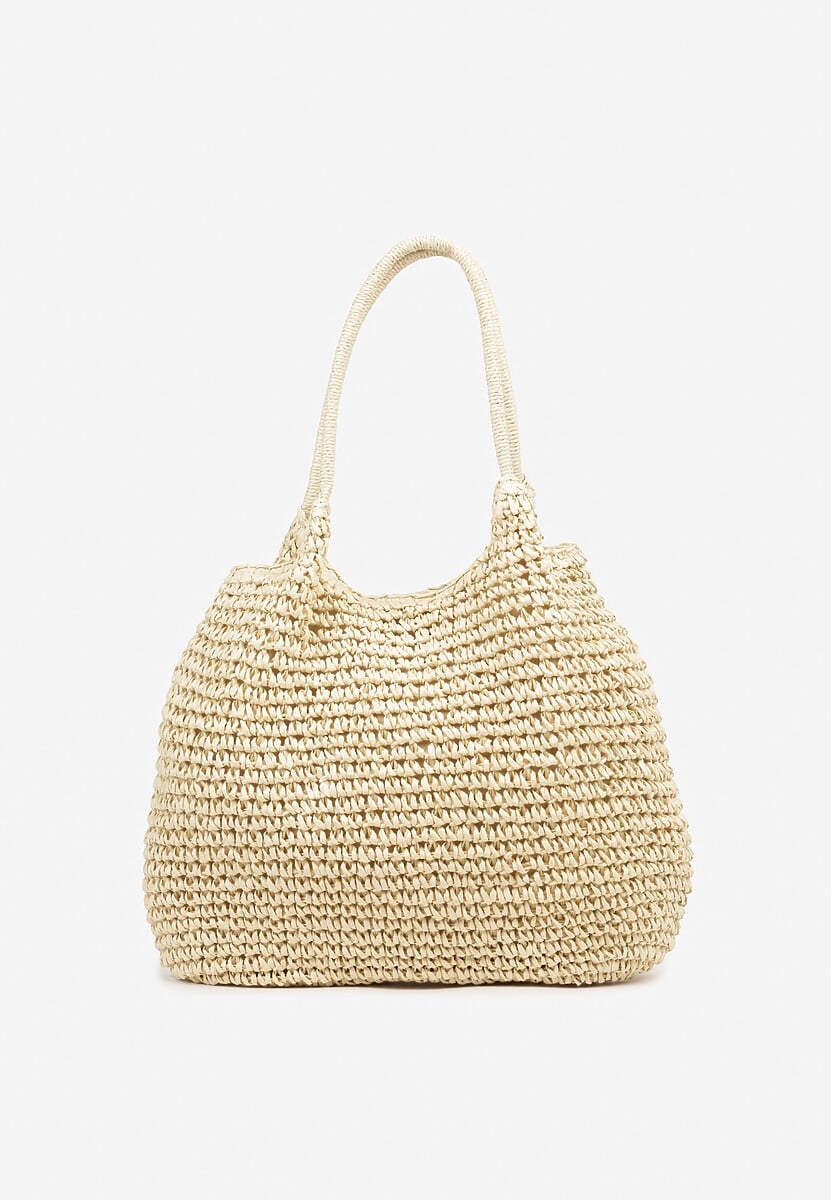 Beżowa Plażowa Torebka Shopper z Plecionki Meriela 1
