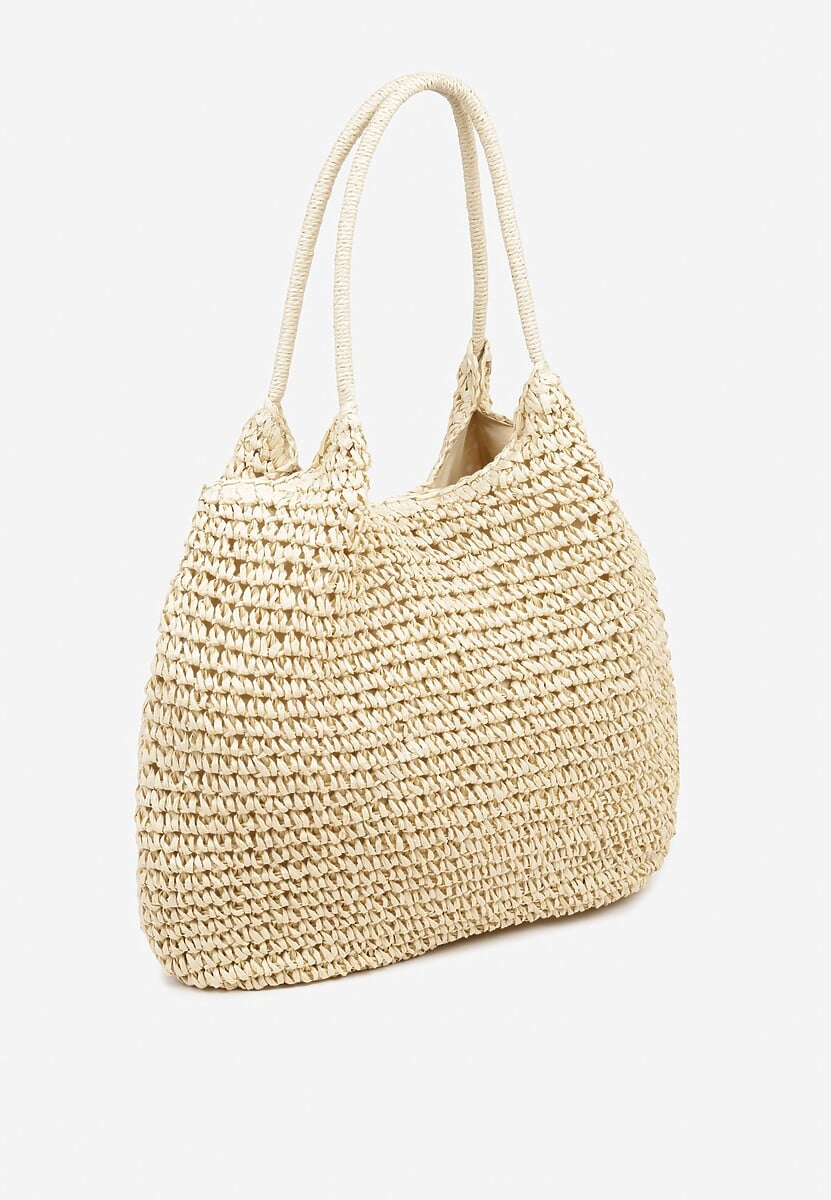 Beżowa Plażowa Torebka Shopper z Plecionki Meriela 2
