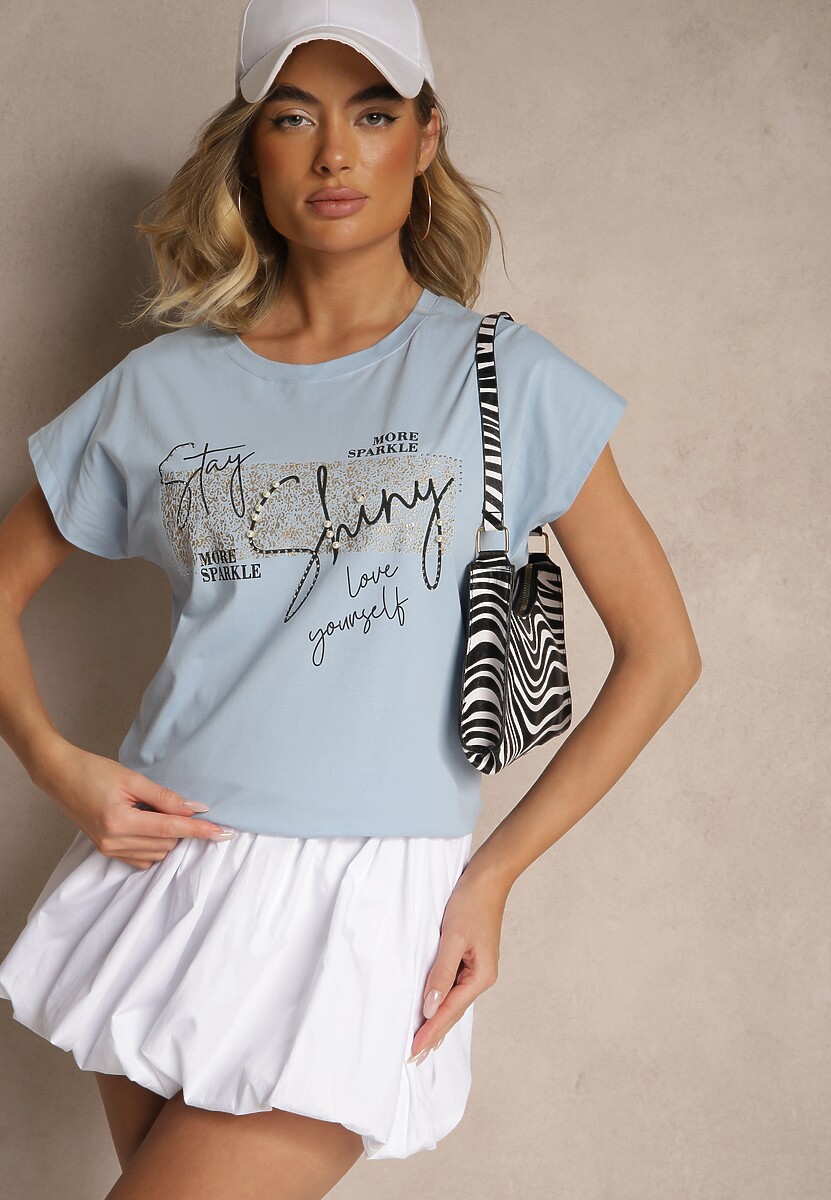 T-shirt Inellira Albastru deschis 2