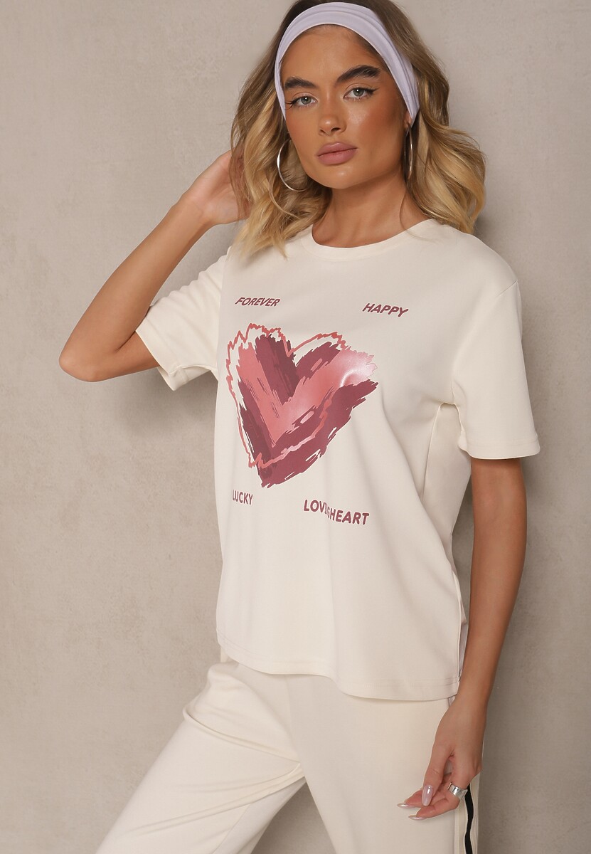 T-shirt Palalea Bej deschis 2