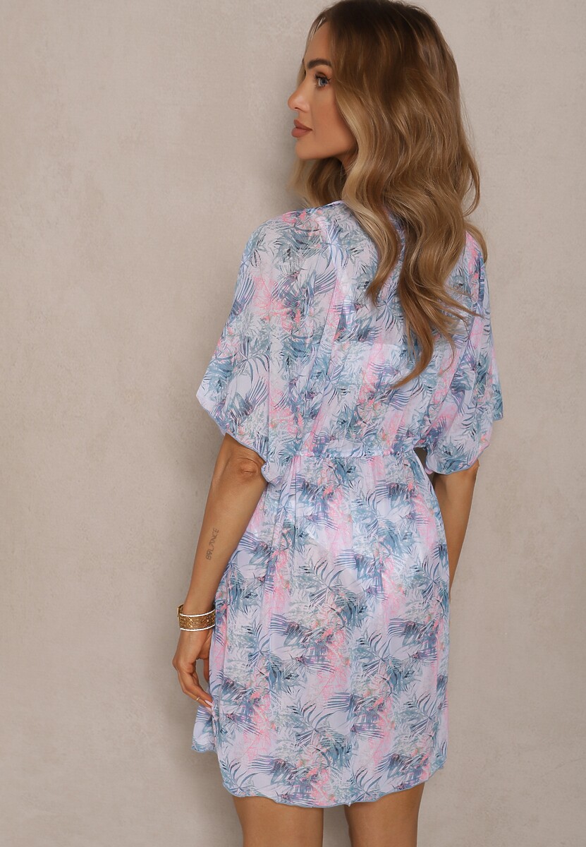 Rochie de plajă  Albastru cu roz 3