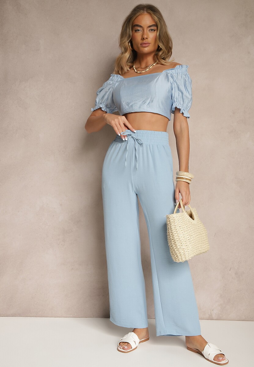Pantaloni Savimirae Albastru deschis 2