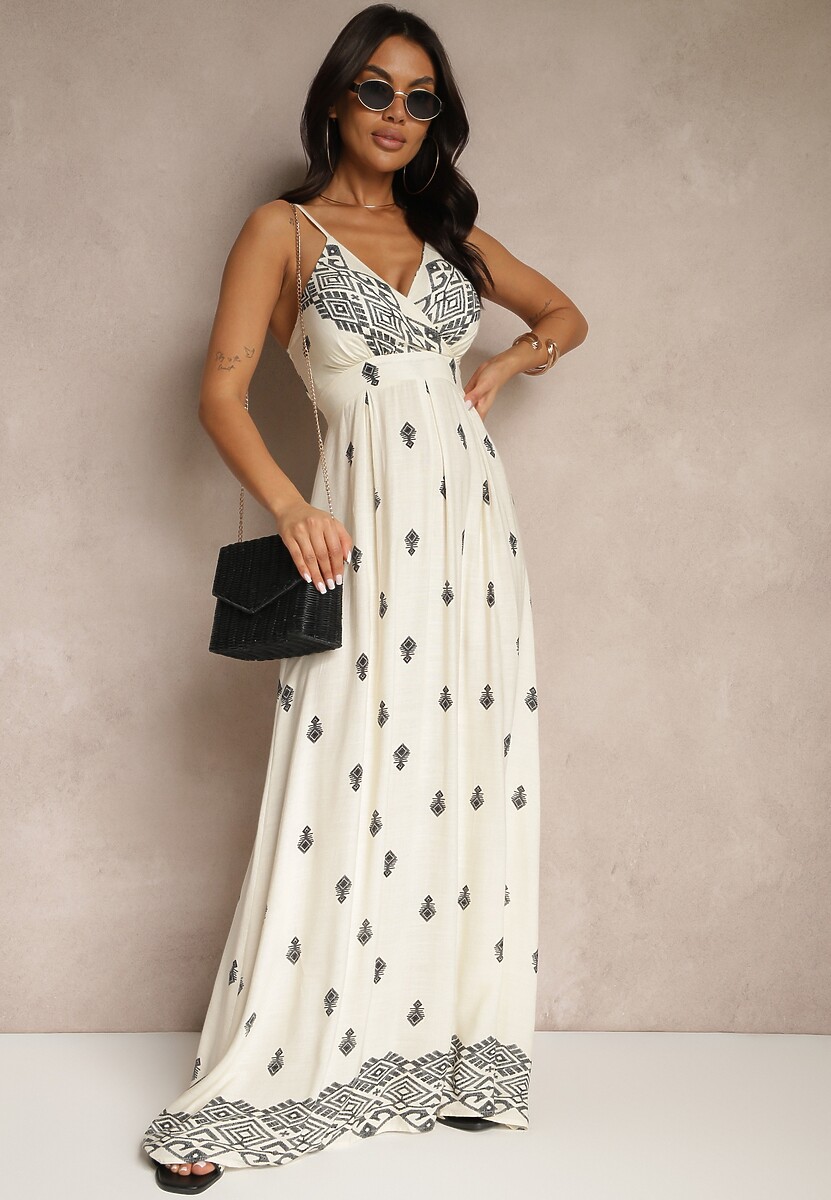 Rochie Reveesia Crem cu negru 2