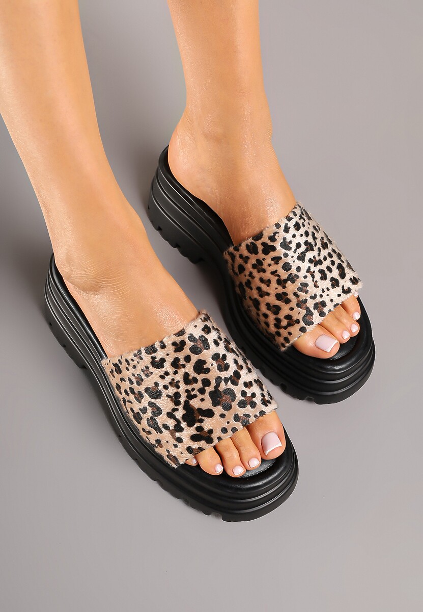 Papuci Fevielle Imprimeu leopard 3