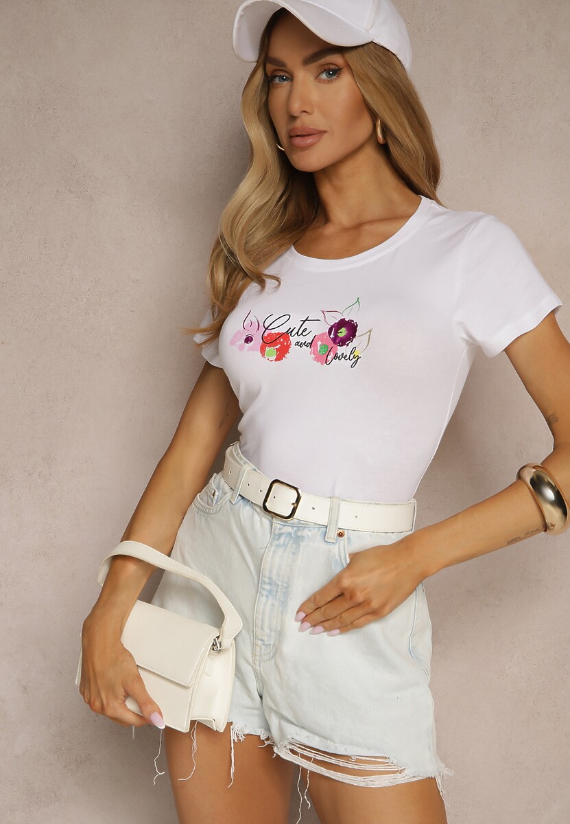 T-shirt Zarinelle Alb cu roz 2