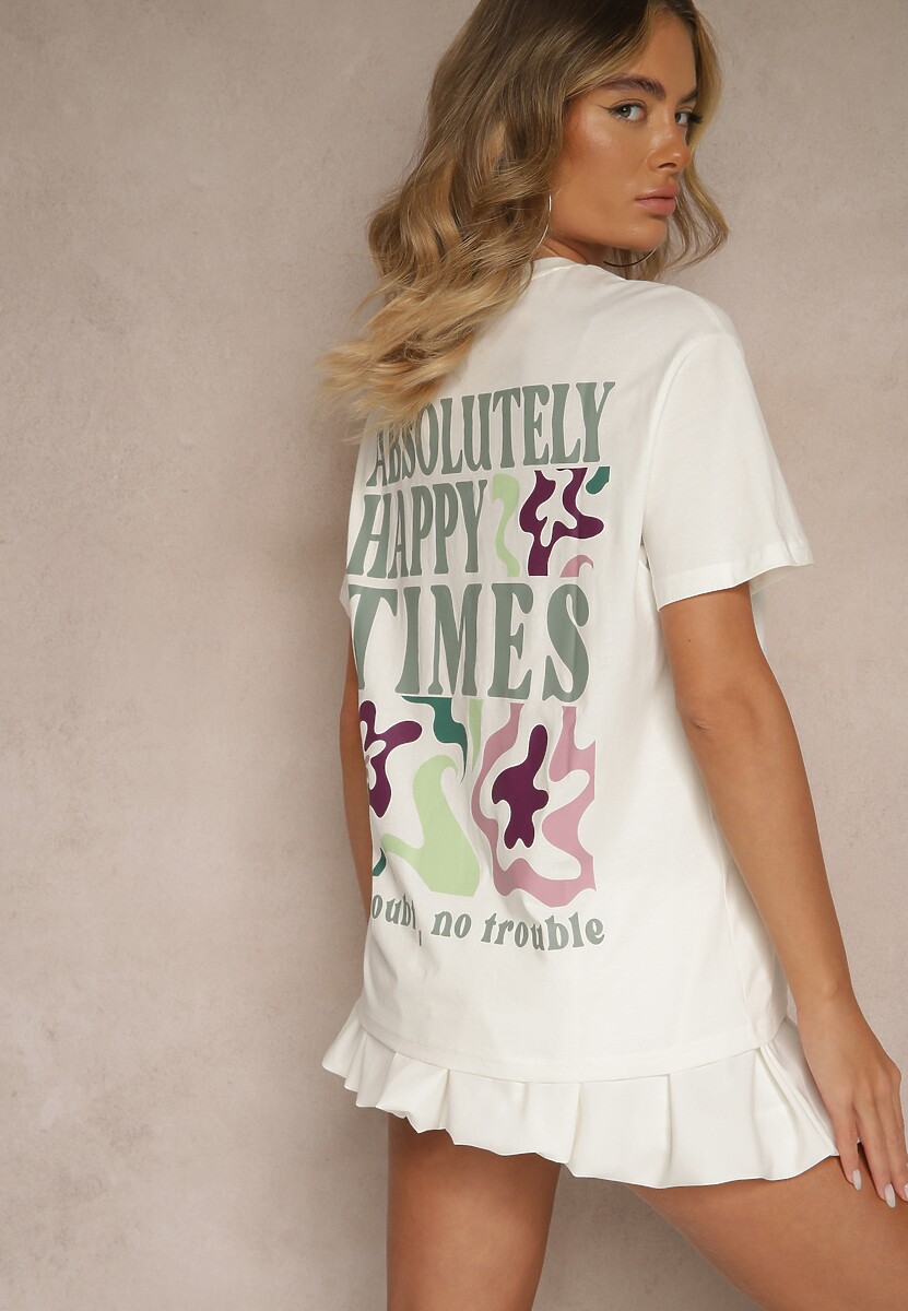 Biały T-shirt z Bawełny o Kroju Oversize Fillinea 1