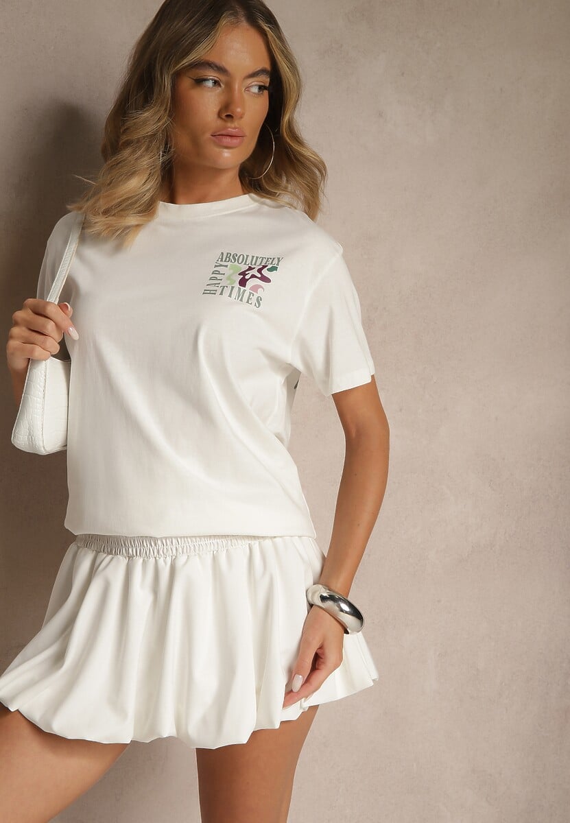 Biały T-shirt z Bawełny o Kroju Oversize Fillinea 2
