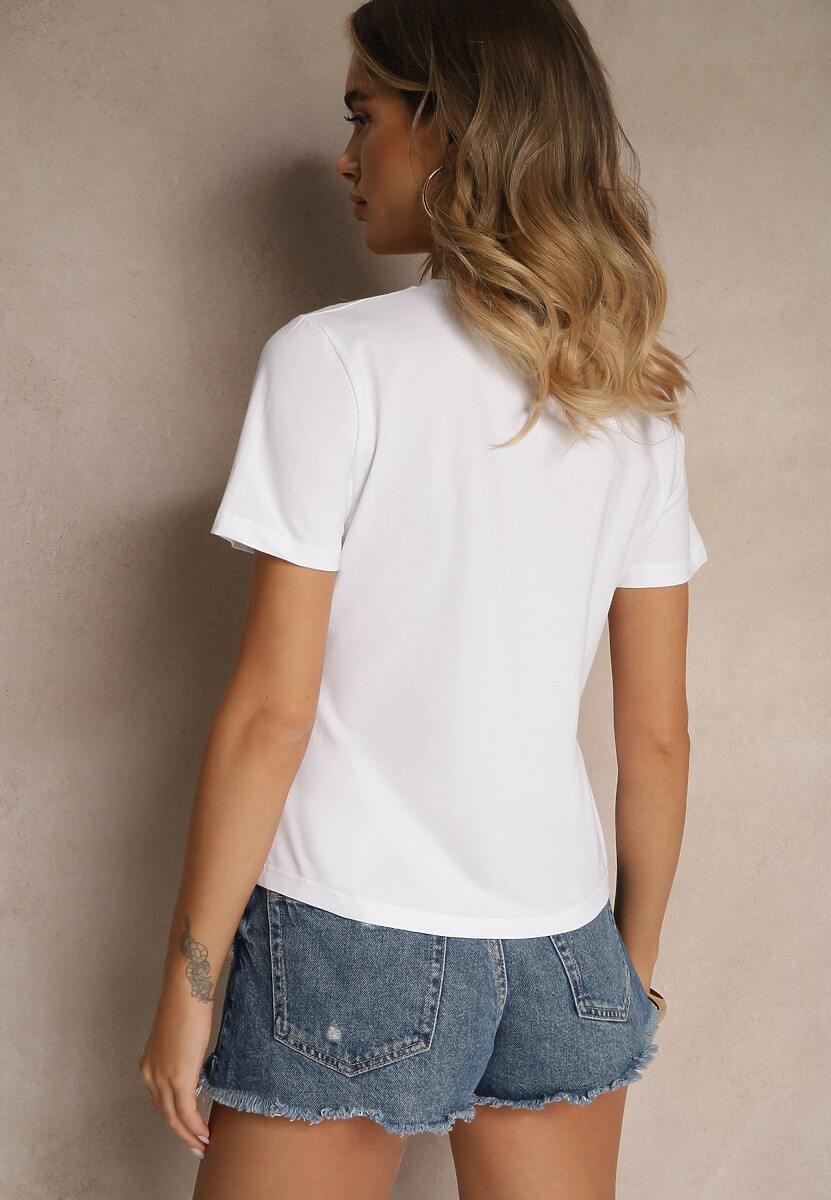 Biały Basicowy T-shirt z Bawełny Ralurelle 3