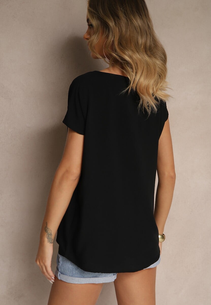 Czarna Wiskozowa Bluzka Oversize Lirealia 3