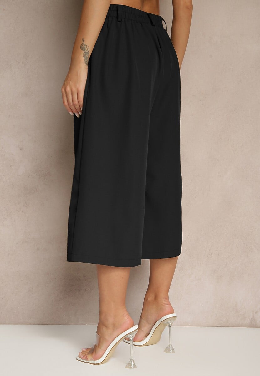 Czarne Eleganckie Spodnie Typu Culottes Silunea 3