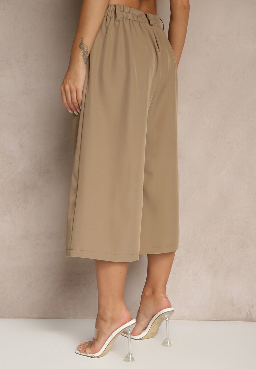 Brązowe Eleganckie Spodnie Typu Culottes Silunea 3