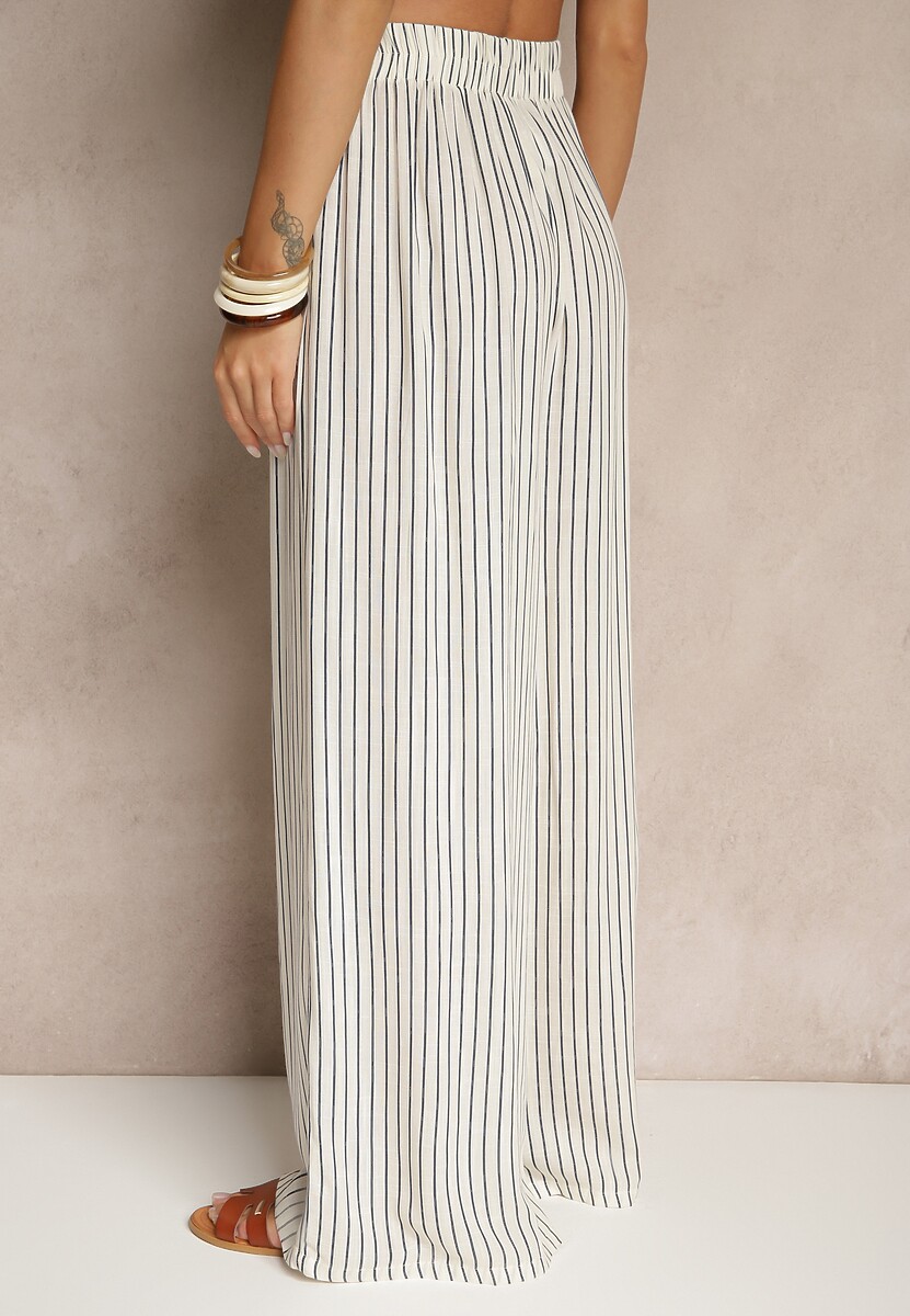 Pantaloni Silorea Alb cu albastru 3