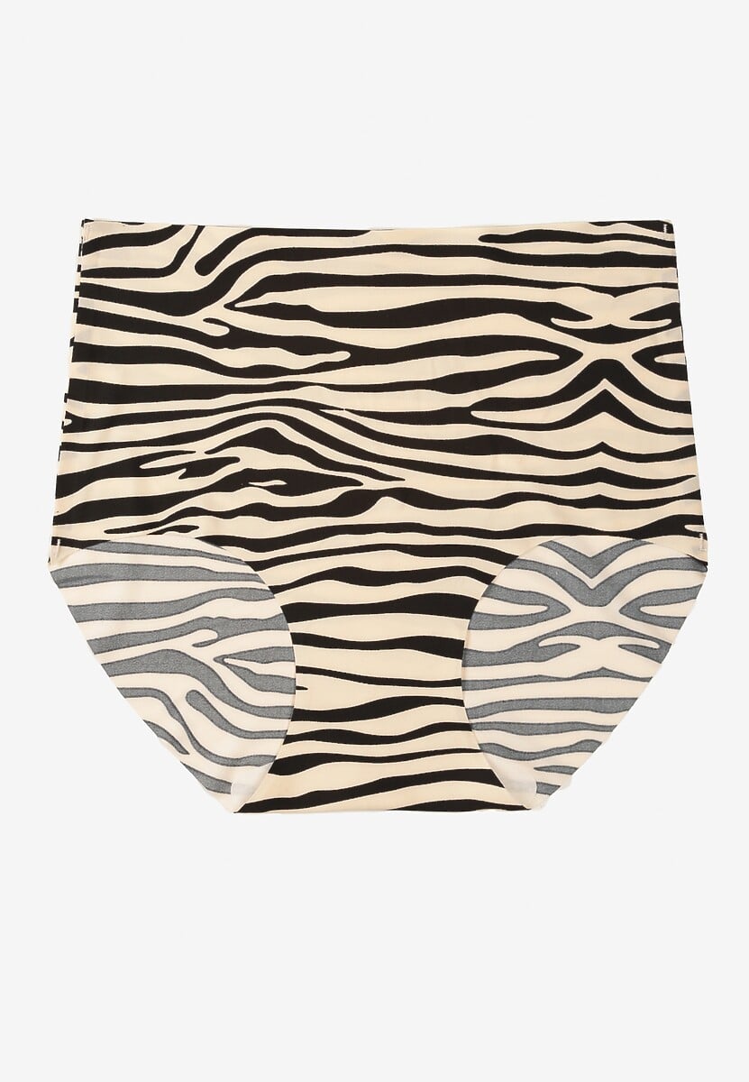Beżowo-Czarne Bezszwowe Majtki Figi High Waist Dolevia 1