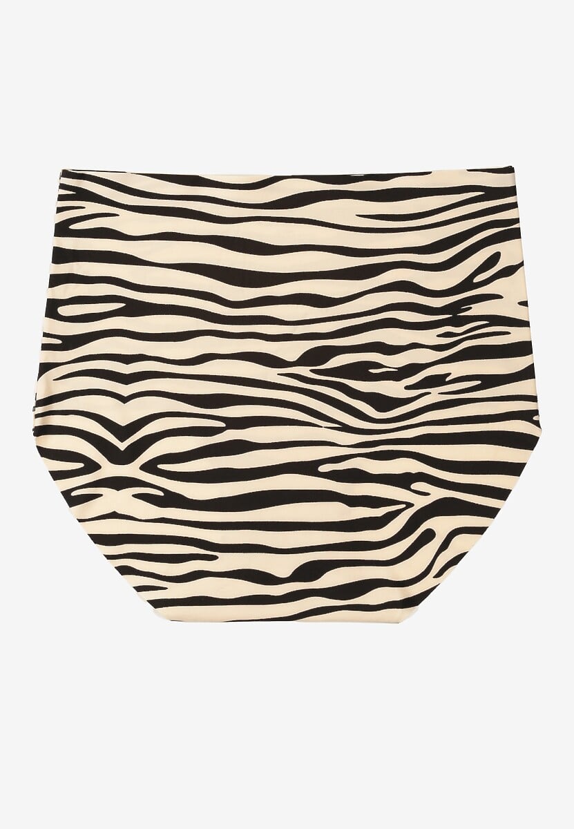 Beżowo-Czarne Bezszwowe Majtki Figi High Waist Dolevia 2