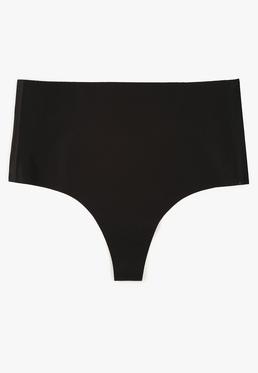 Czarne Bezszwowe Majtki High Waist Kolunea 1