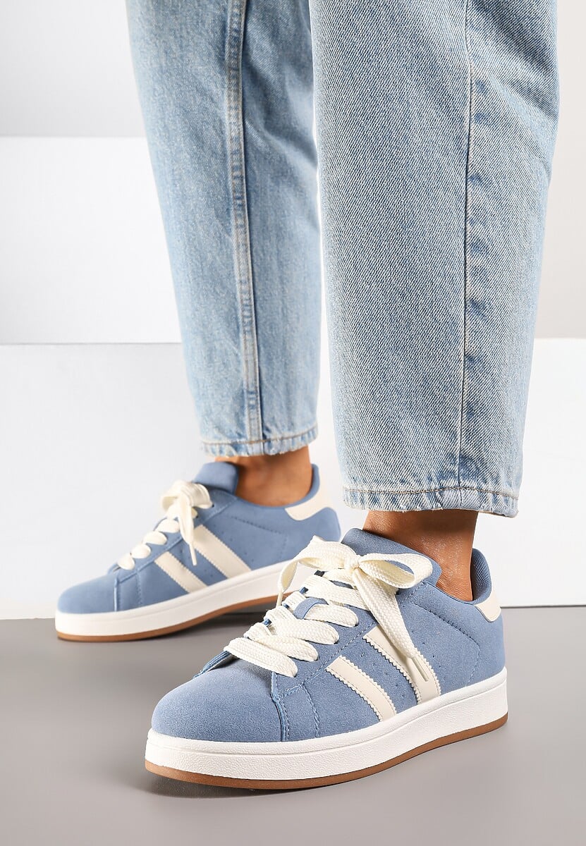 Niebieskie Sneakersy Ozdobione Paskami Dolirenna 1