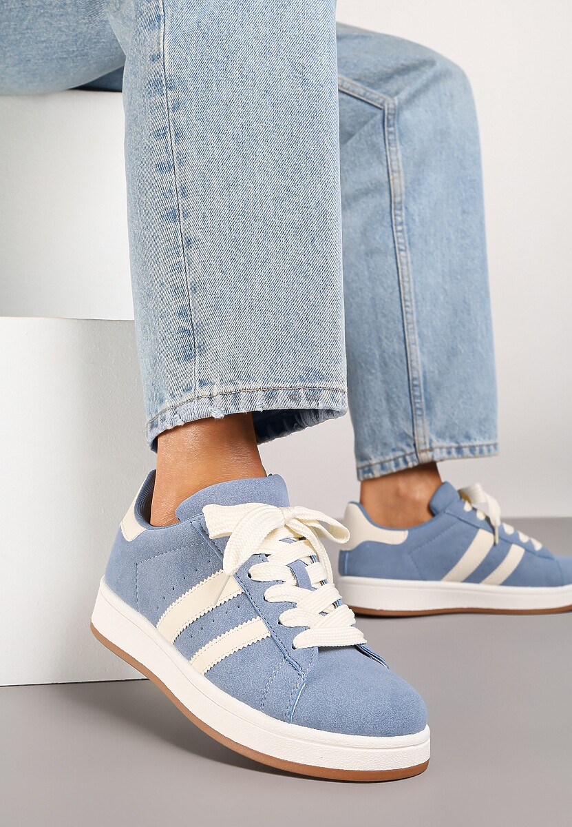 Niebieskie Sneakersy Ozdobione Paskami Dolirenna 2