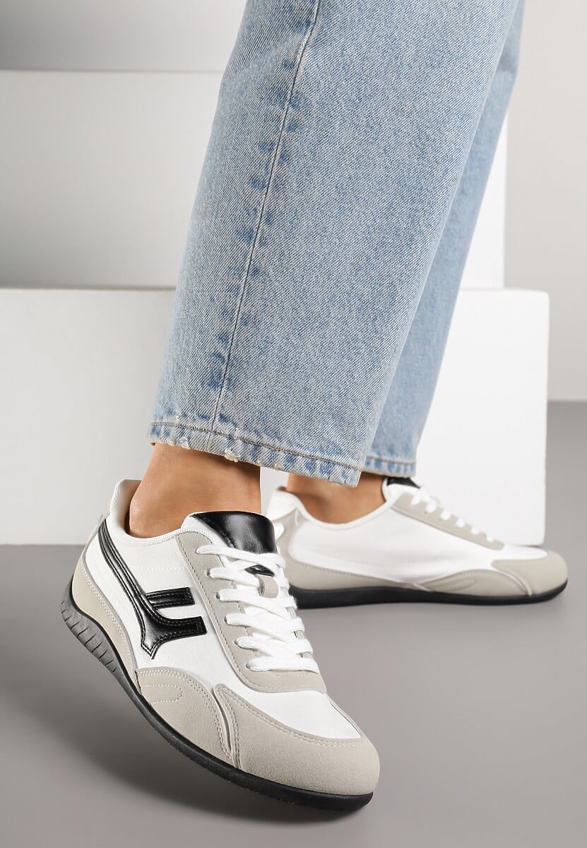 Białe Sneakersy z Geometrycznym Motywem Arpolia 1
