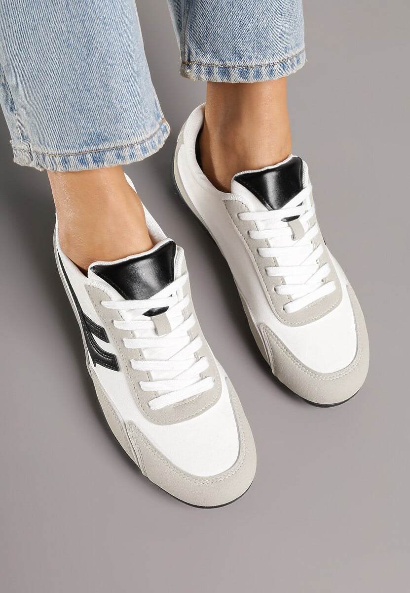 Białe Sneakersy z Geometrycznym Motywem Arpolia 3