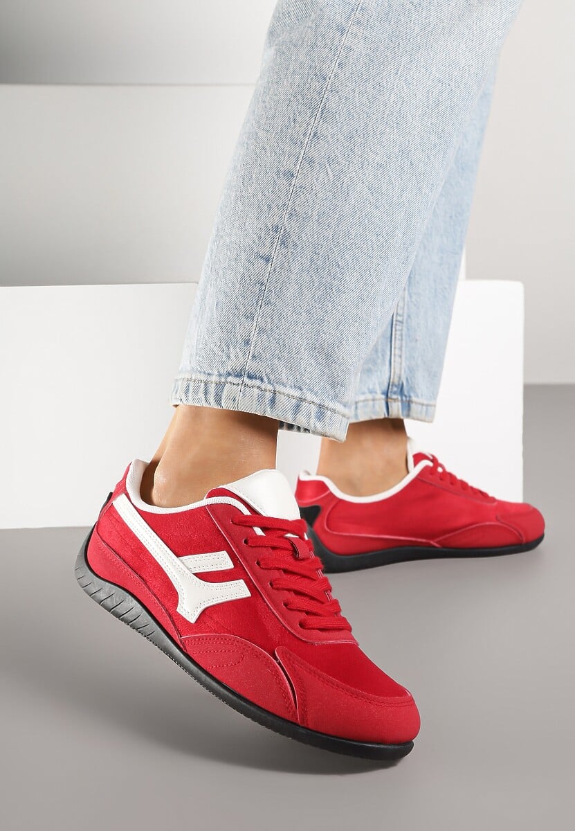 Czerwone Sneakersy z Geometrycznym Motywem Arpolia 1