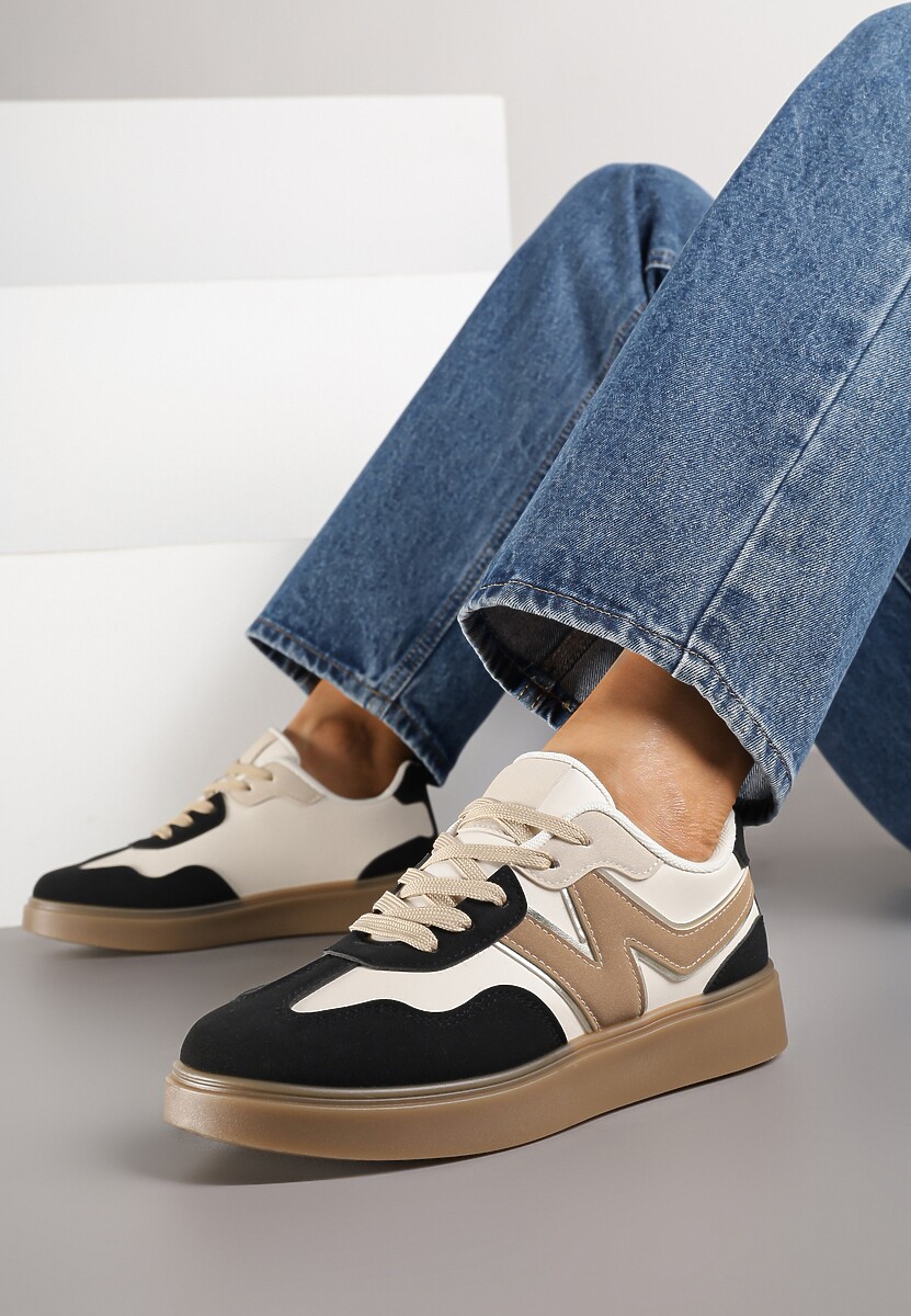 Czarne Sneakersy Ozdobione Geometrycznym Motywem Benike 2