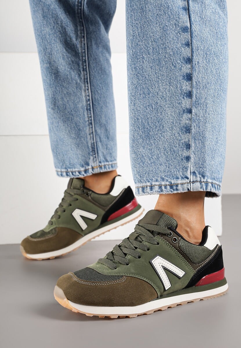 Zielone Sneakersy Ozdobione Geometrycznym Motywem Rilenessa 3