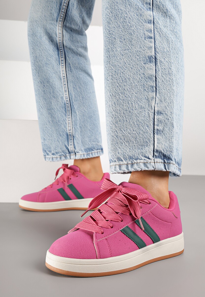 Różowe Sneakersy z Geometrycznym Wzorem Rillomia 1