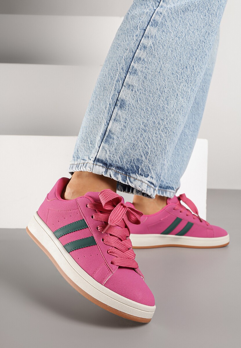Różowe Sneakersy z Geometrycznym Wzorem Rillomia 2