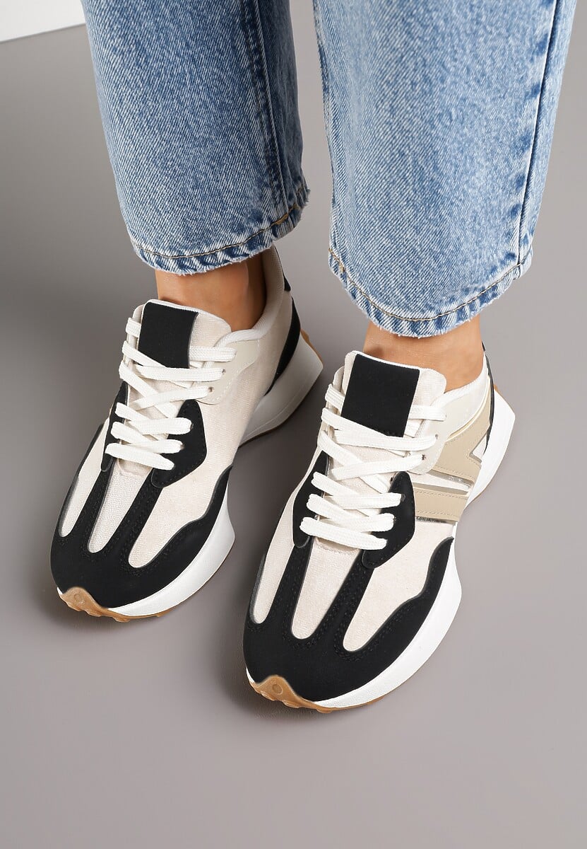 Czarne Sneakersy Ozdobione Geometrycznym Motywem Rilameia 3