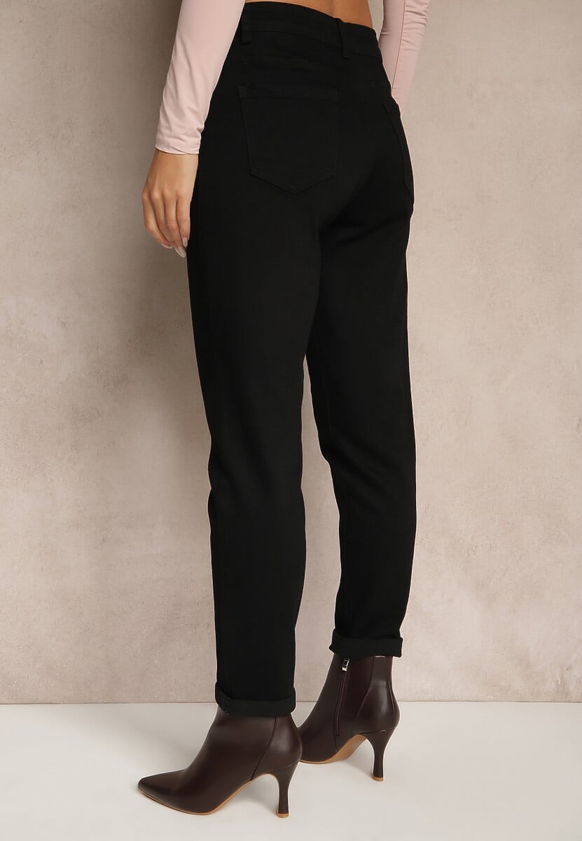 Czarne Jeansy Mom Fit w Klasycznym Stylu Bellaxia 3