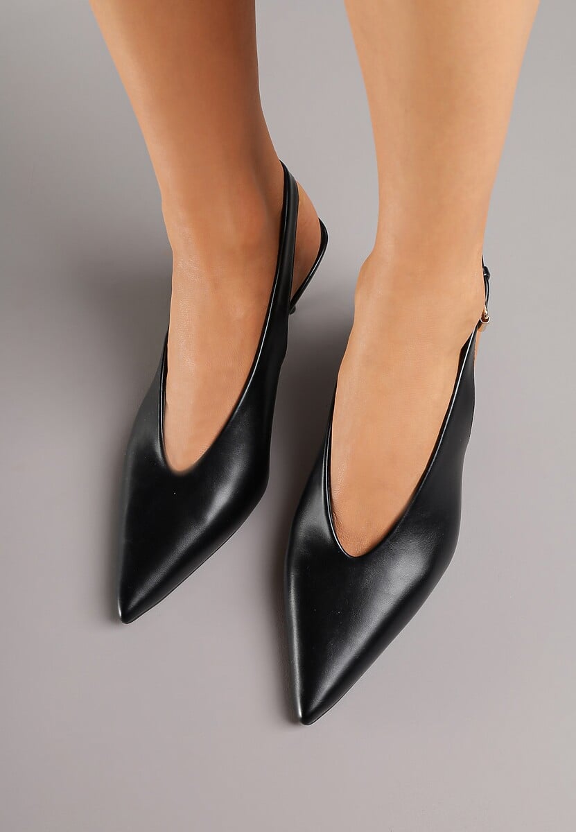 Czarne Czółenka Typu Slingback na Szpilce Latinea 3