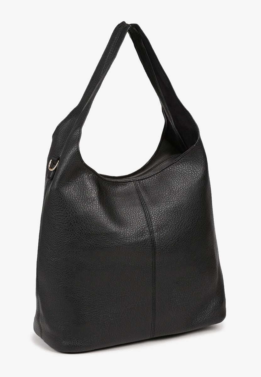 Czarna Klasyczna Torebka Hobo z Kosmetyczką i Paskiem Crossbody Fesulea 2