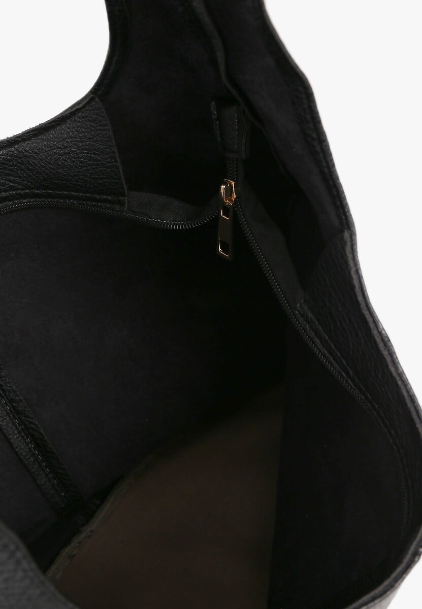 Czarna Klasyczna Torebka Hobo z Kosmetyczką i Paskiem Crossbody Fesulea 3