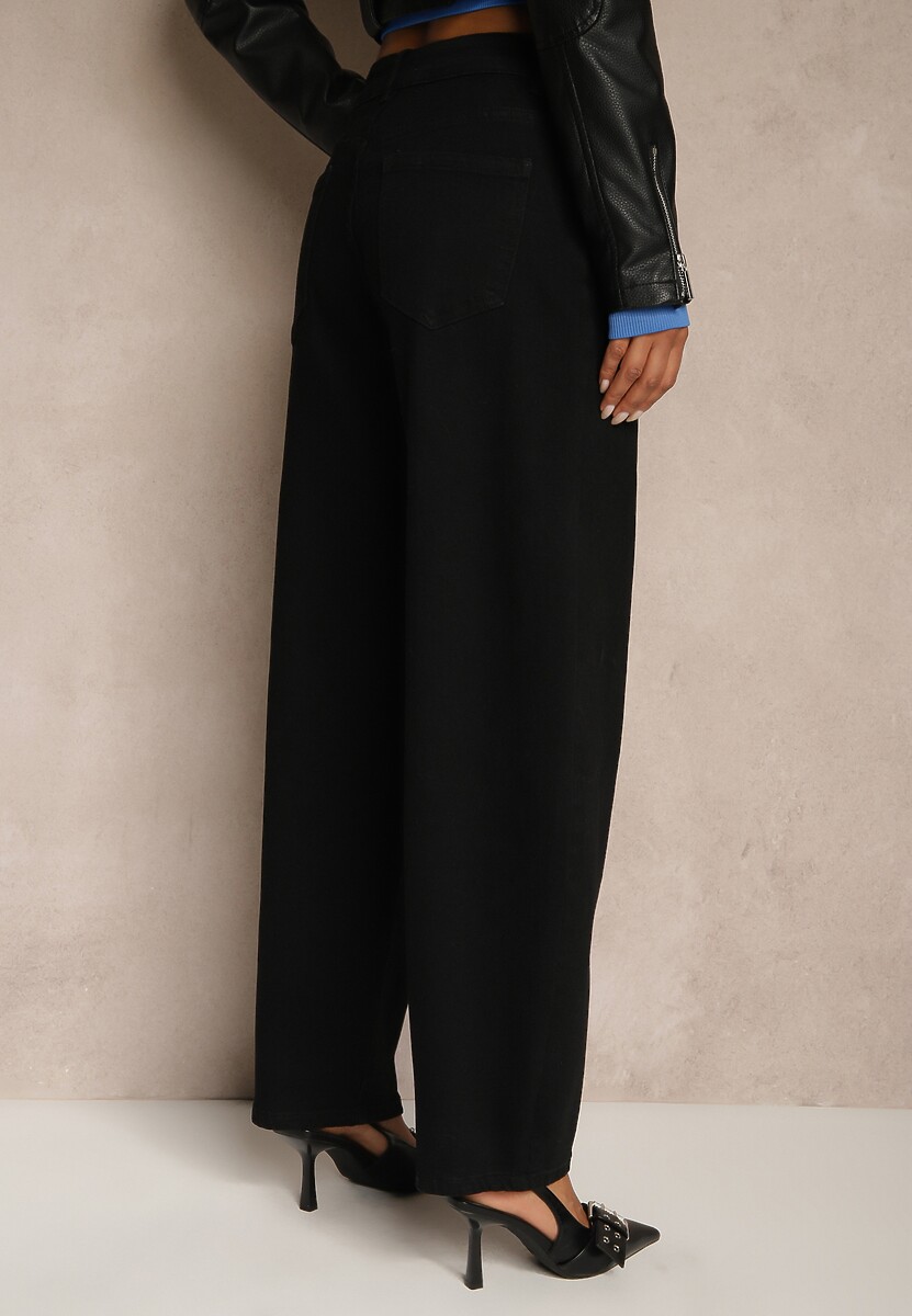 Czarne Jeansy Slouchy Regular Waist Fesarina 3