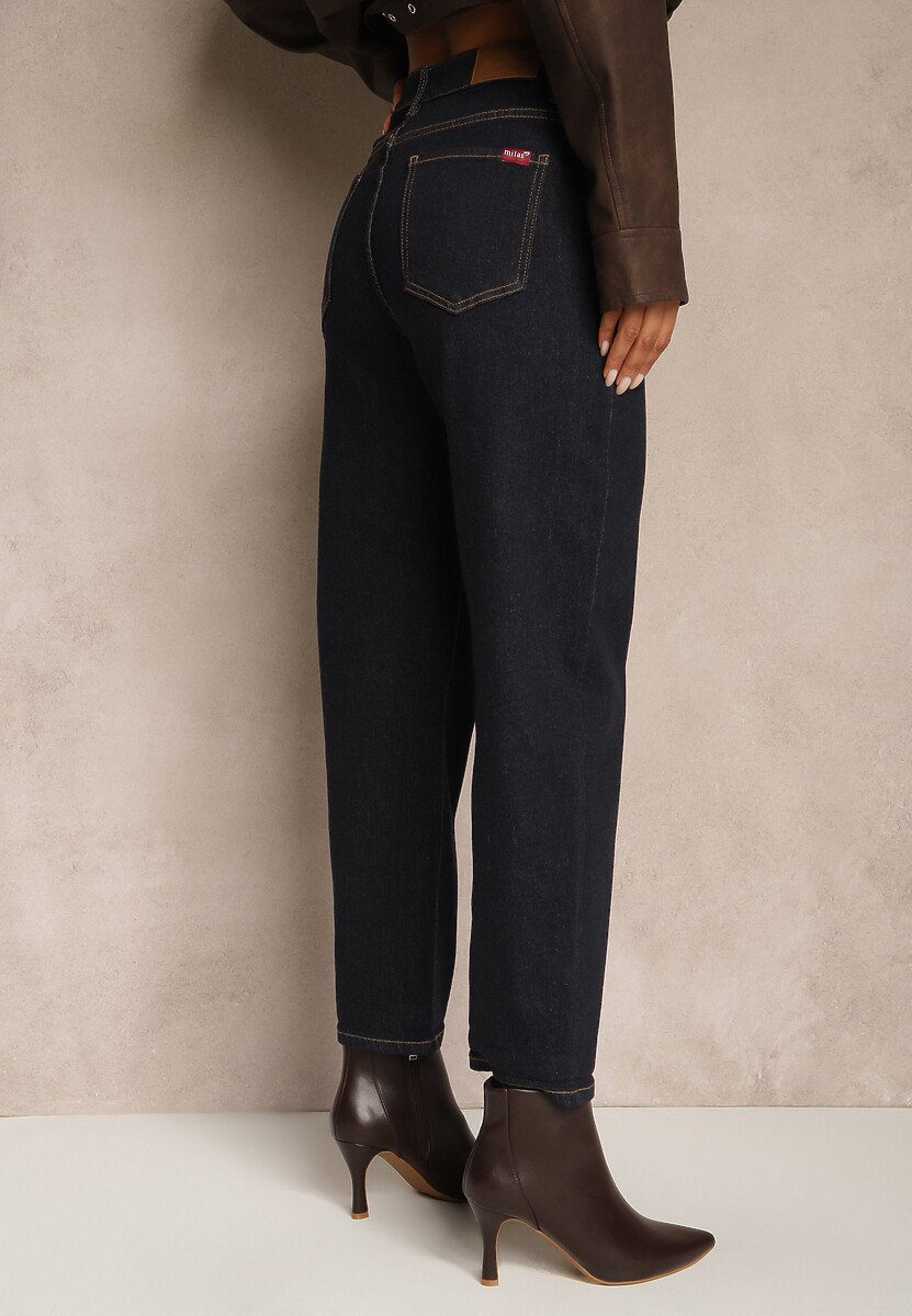 Niebieskie Jeansy Mom Fit Regular Waist Ahortia 3