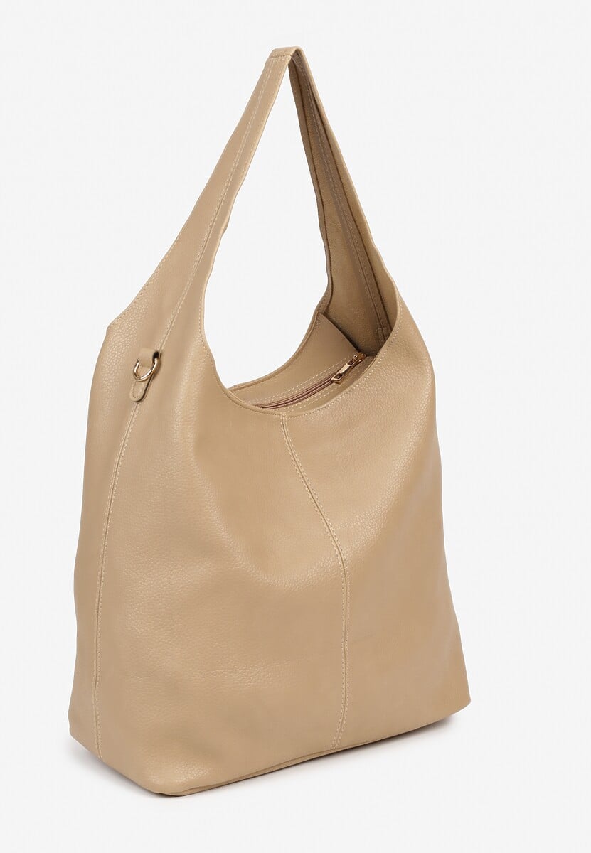 Ciemnobeżowa Klasyczna Torebka Hobo z Kosmetyczką i Paskiem Crossbody Fesulea 2